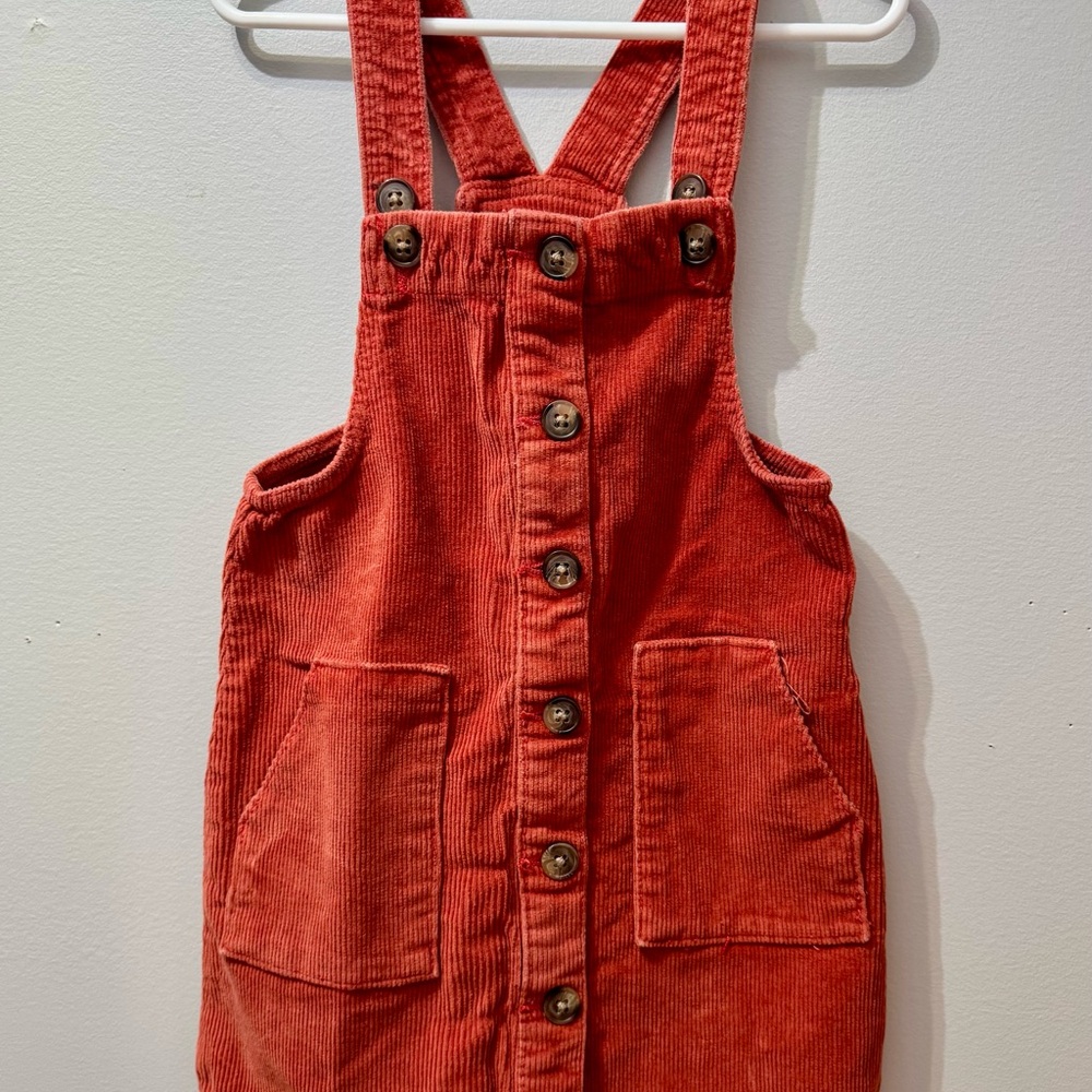 Wonder Nation Kids Corduroy Button-Front Overalls - Rust, Toddler Girls Size 4T
